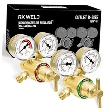  Oxygen Acetylene Regulator Set, CGA-540 Outlet Connection:9/16"-18 B Size