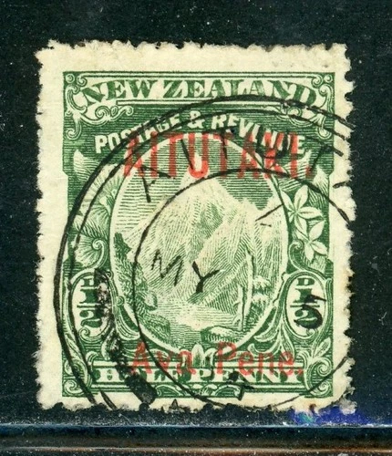 AITUTAKI 1 SG1 Used 1903 1/2p NZ Mt Cook Ovpt "AITUTAKI" CV$7