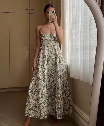 Shona Joy Dress Size AU 8 US 4 Suzette Tiered Midi Linen Blend Floral