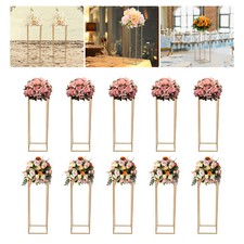 Flower Stand for Wedding Table 10x 31.5 in Tall Gold Metal Centerpieces Decor