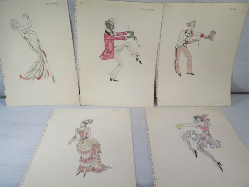 LUDWIG KAINER SUITE 5 DESSINS COMEDIE MUSICALE GIRL CRAZY ALVIN NEW YORK 1930 