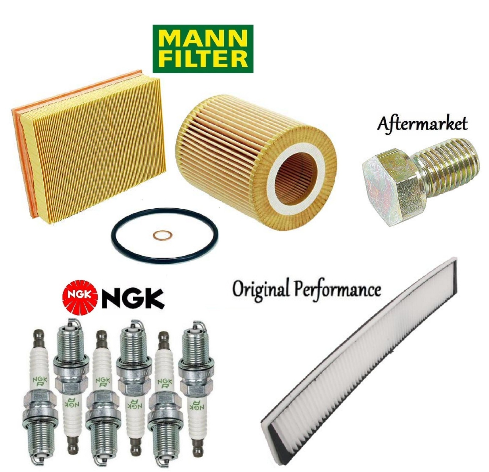 Tune Up Kit Cabin Air Oil Filters Drain Plugs for BMW 325Ci E46 2001