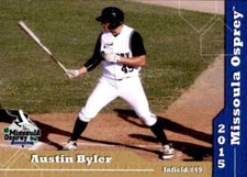 2015 Missoula Osprey Grandstand #5 Austin Byler Peoria Arizona Nevada Card