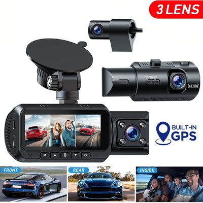 TOGURD 4K Dash Cam for Cars Dash Camera w/ GPS Wide-angle Parking Loop Recording