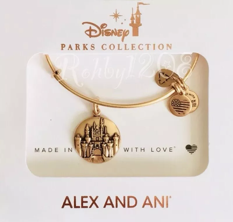 Disney Parks ALEX ANI Disneyland Sleeping Beauty Castle Gold Bangle Bracelet