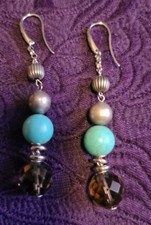 ca. 6,5 cm Ohrhänger Edelstahl Türkis vonFossil - neu