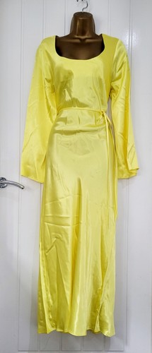 River Island | Maxi Slip dress | Size 10 | Evening Party | Satin | Yellow | NEW - Picture 6 of 7