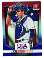 2014 Lucas Herbert Panini Prizm USA Rookie Refractor Prizm 107/149 - Braves