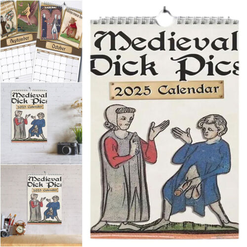 Medieval Pics 2025 Calendar Prank Medieval Wall Calendar Funny Wall Art Calendar - Bild 3 von 12