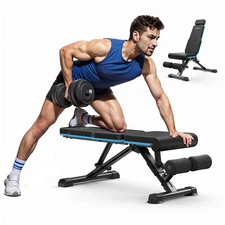 MERACH Adjustable Weight Bench, 990LBS Fast Folding Weight Benches for Home Gym