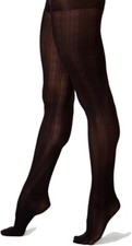 HUE Womens Leafy Vines Sheer CT Pantyhose Made In USA Steel Black Sz 3