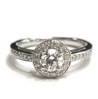 GIA 14k white gold .82ct round diamond Halo engagement ring 4.9g Natural VS1 H — photo 1