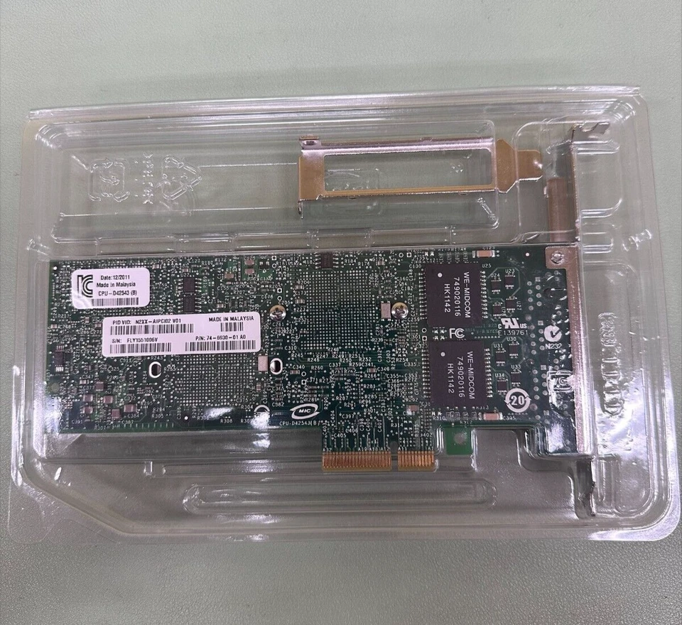 Intel Cisco74-6930-01 N2XX-AIPCI02 V01 PRO/1000 Quad Gigabit Ethernet Interface - Image 2 of 2