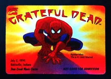 Grateful Dead Backstage Pass Spiderman Deer Creek Indiana IN 1995 7/2/95 Marvel