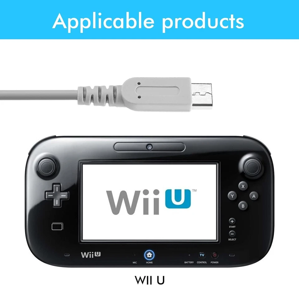 AC Power Supply Charging Adapter Cable Charger For Nintendo Wii U GamePad Lot - Image 4 of 4