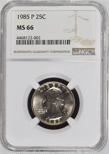 1985-P 25C Washington Quarter Dollar NGC MS66  4468122-002