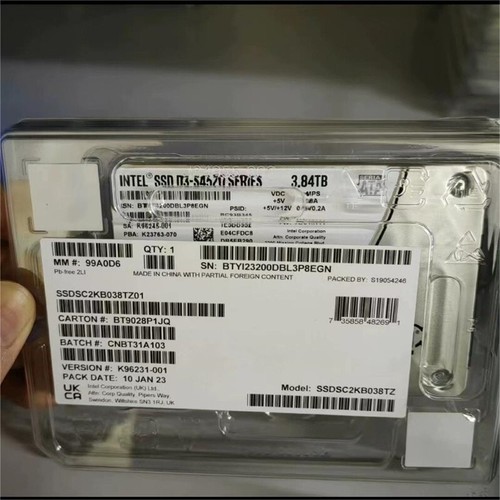 SSDSC2KB038TZ01 S4520 3.84TB Intel SSD Solid State Drive SATA 6Gb/s 2.5" SATA 3 - 第 1/3 張圖片
