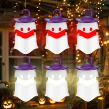 EverBrite 6-Pack Halloween Hanging Ghost Light Collapsible Ghost Camping Lantern