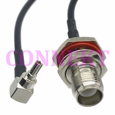 CRC9 male right angle to RP-TNC female nut bulkhead RG174 cable pigtail 3G modem