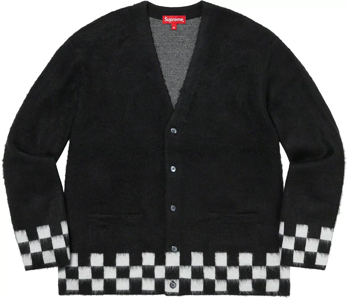 Supreme Brushed Checkerboard Cardigan Black L SS21