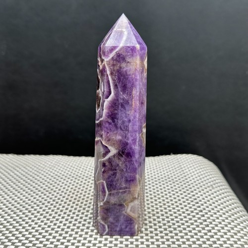 570G Natural Dream Amethyst obelisk Crystal Energy column Reiki healing F532 - Foto 11 di 21