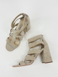 strappy taupe heels