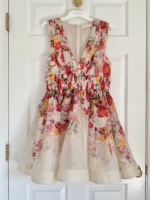 NWOT $1,150 Zimmermann Wonderland Silk Linen Elka Poppy NWOT $1,150 Zimmermann Wonderland Silk Linen Elka Poppy