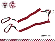 X2 Clasp Stretch Tether Hook Key Chain Coil Cord Lanyard Spiral Retractable