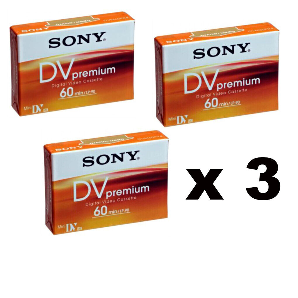 3 Kassetten Video Mini-Dv sony Premium Dv 60 Min.sp 90 Min LP Dvc Kassette Dvm