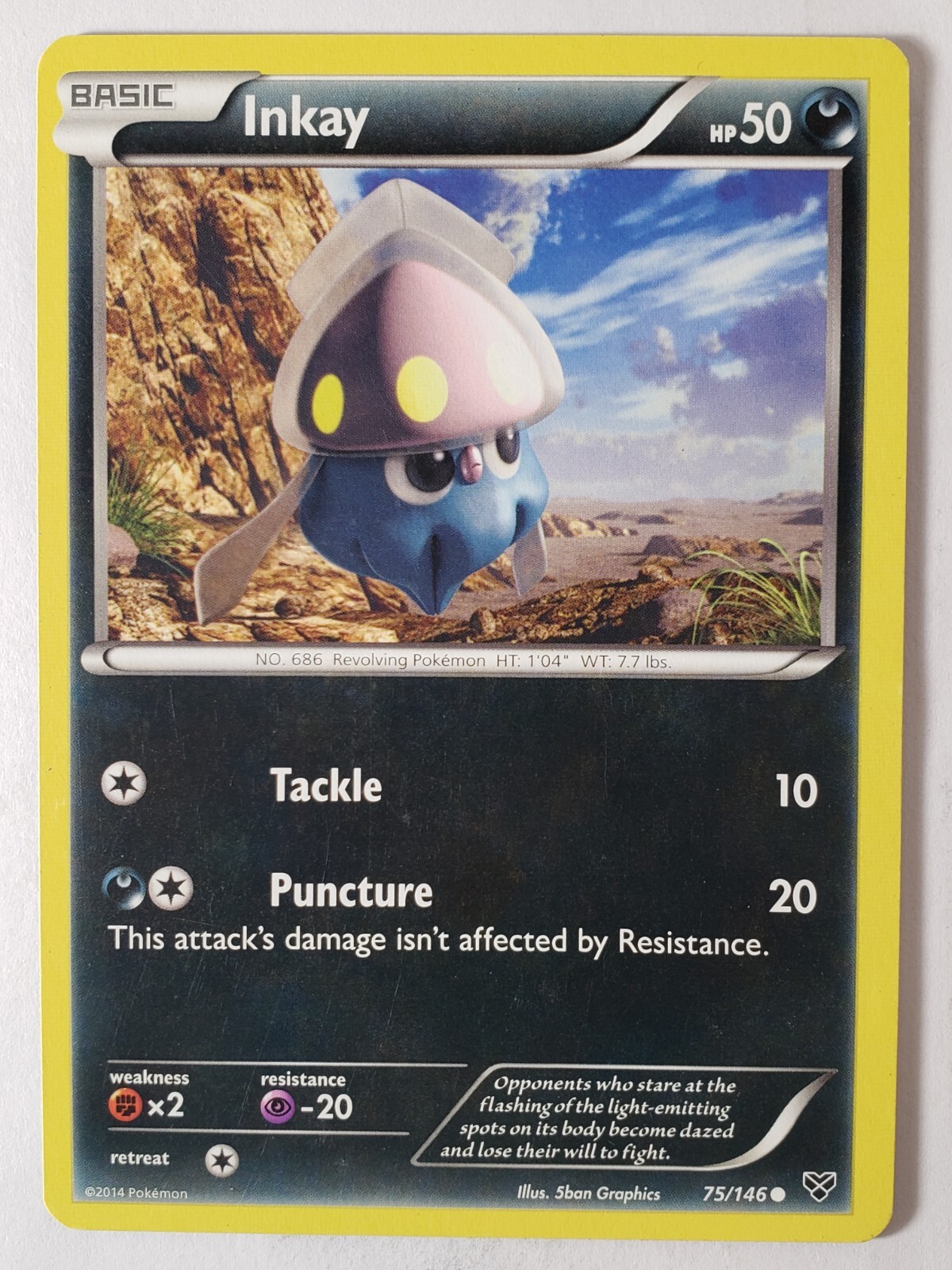 Inkay 75/146 LP - XY Base Set Pokemon Card - $2 Combined Shipping