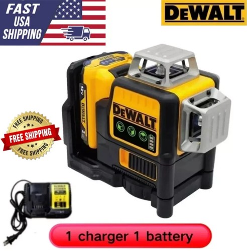 DW089LG 12V Green Line 3 x 360 Laser Level Laser & Battery & Charger USA