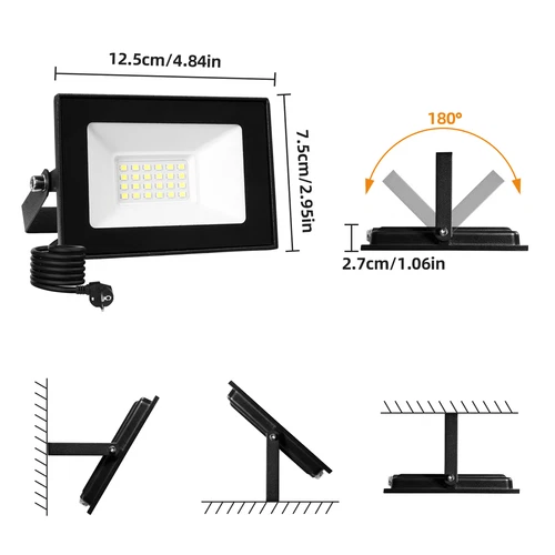 LED Fluter Stecker Außen Strahler Arbeitsleuchte Baustrahler Scheinwerfer Garten - Bild 67 von 251