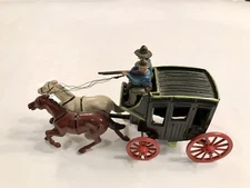 Vintage Johillco Wild West Stagecoaches Set With Driver And Shotgun c.1936, VG