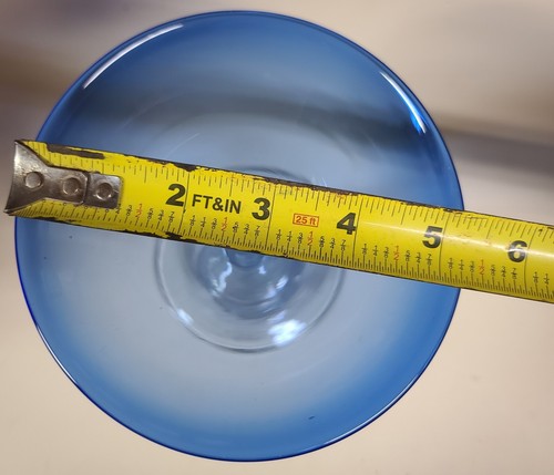 New Sonoma Cobalt Blue Martini/Margarita Glass Clear Thick Stem - Picture 6 of 8