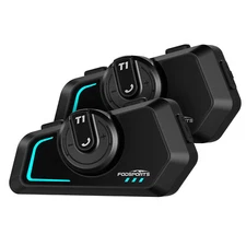 2x T1 Motorcycle Intercom Bluetooth Helmet Headset 2-way 1000m Communication