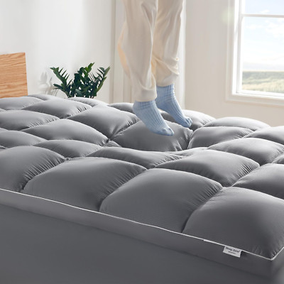 Ultra Plush Cooling Mattress Pad California King - Deep Pocket, Grey 72x84