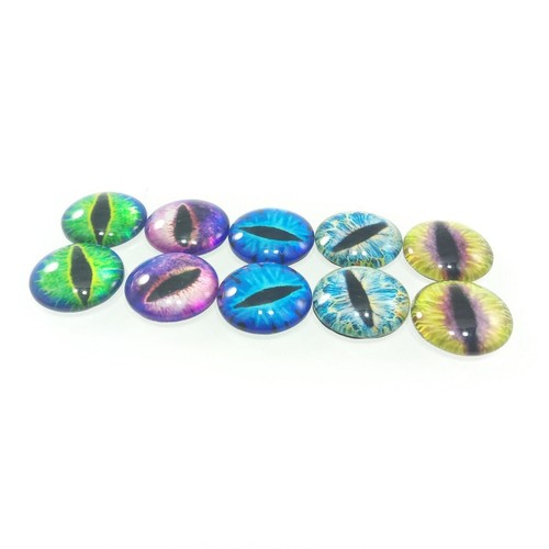 10pcs Round 18mm Glass Eyes Dragon Lizard Frog Eyeballs - Picture 6 of 32