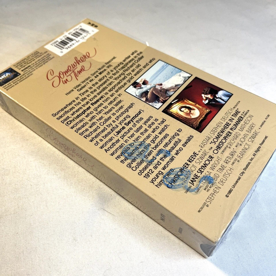 Somewhere In Time VHS Christopher Reeve Jane Seymour Romance Sealed Promo 1991 - Image 3 of 4