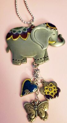 GOOD LUCK ELEPHANT GANZ CAR CHARM WITH CHAIN FOR REAR-VIEW MIRROR