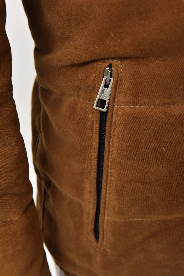 New Luigi Borrelli Brown Suede Goose Down Puffer Hooded Coat Jacket 40 (EU 50) M - Image 4 of 4