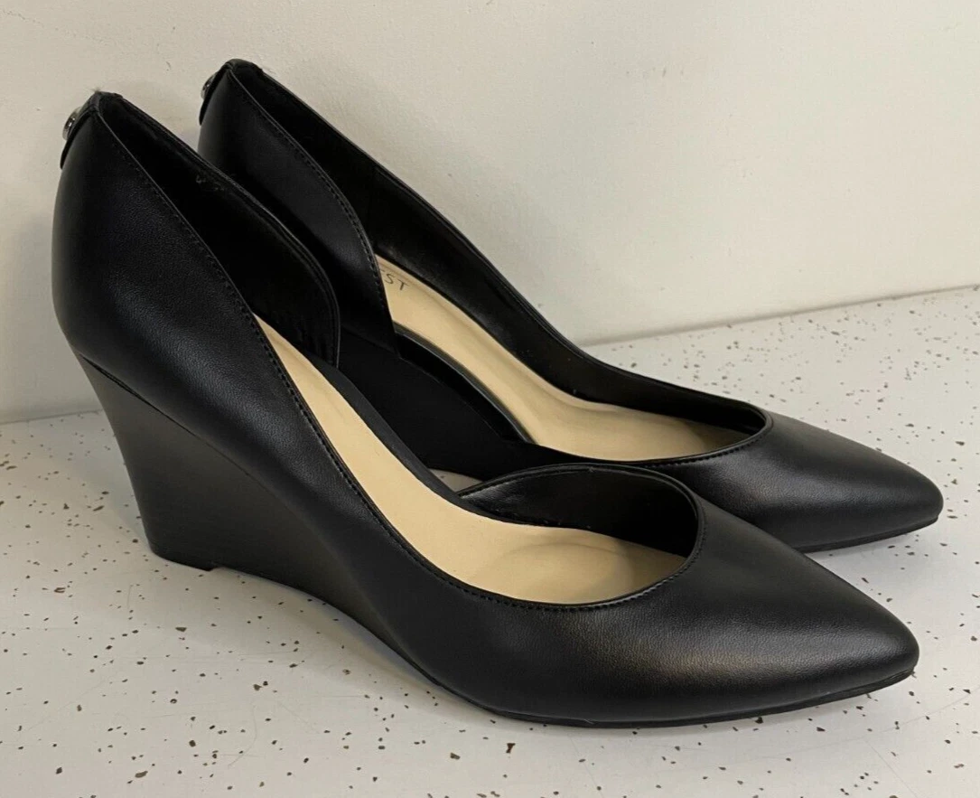 NEW Womens Nine West Ciarra 3 Dress Wedges Black Size 8.5