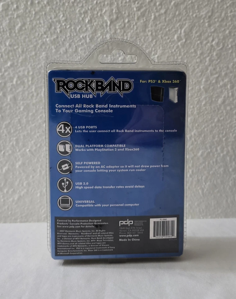 RockBand USB Hub PS3 Xbox 360 Wii PS2 USB 2.0 + 4 USB Ports SEALED NEW - Image 2 of 2