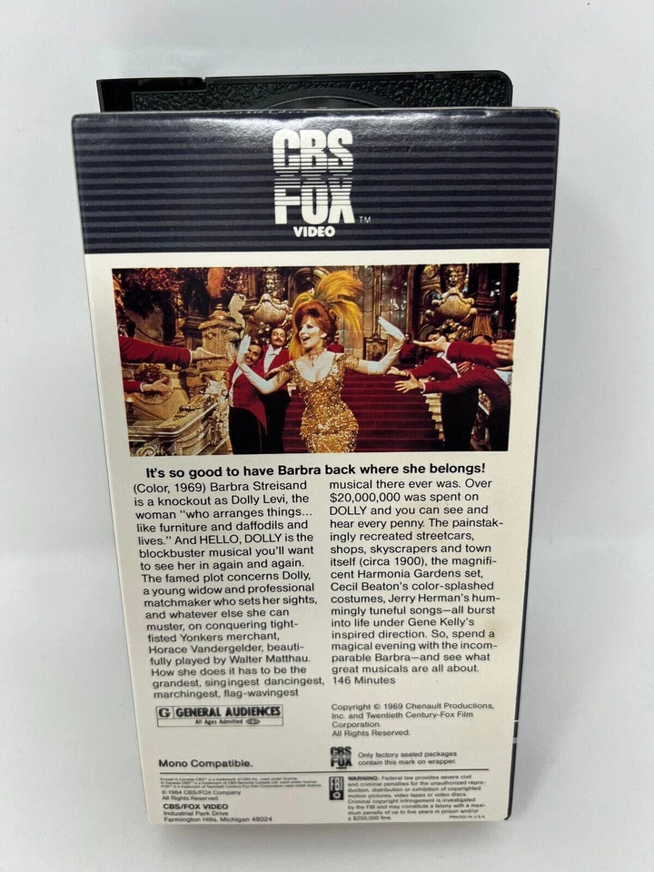 Hello, Dolly! (VHS, 1984) CBS FOX Video Barbara Streisand Foto 2 de 4