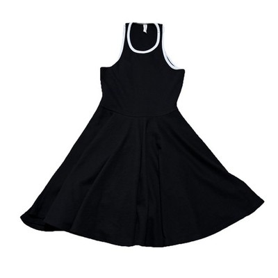 Daily Practice Anthropologie Cutout Fit and Flare Dress Black Ribbed Knit Sz M
