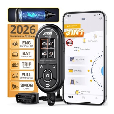 ANCEL BD310 OBD2 Scanner & Engine Code Reader - Advanced Battery Test, Trip A...