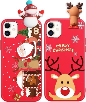 Christmas 3D Santa Reindeer Snowman Matte TPU Soft Cases for iPhone 14 Pro Max