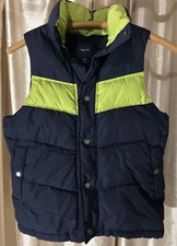Gap Kids Puffer Vest Boys Small 6/7 Fleece Lined Blue / Green