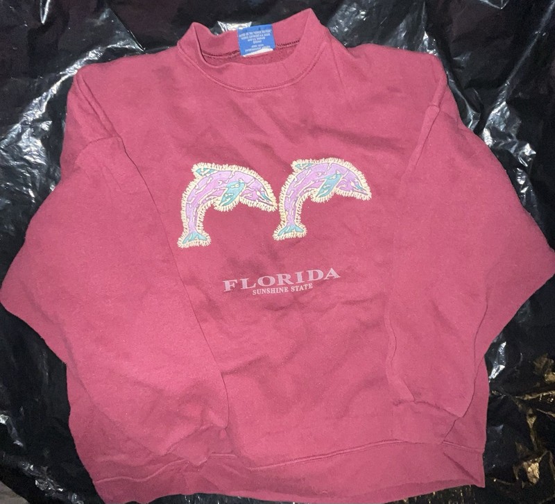 Vintage Florida Dolphins Animal Print Sweatshirt Crewneck 