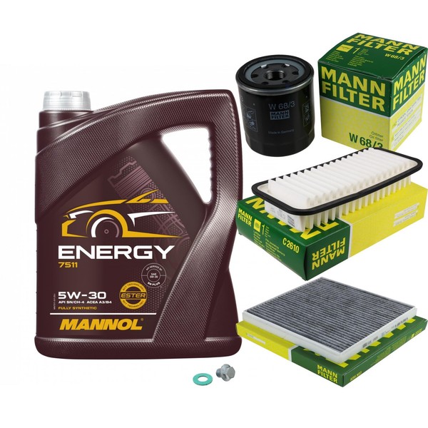 Mann Inspektionspaket 5L Mannol Energy 5W-30 FüR Toyota Yaris 1.3 1.0-image