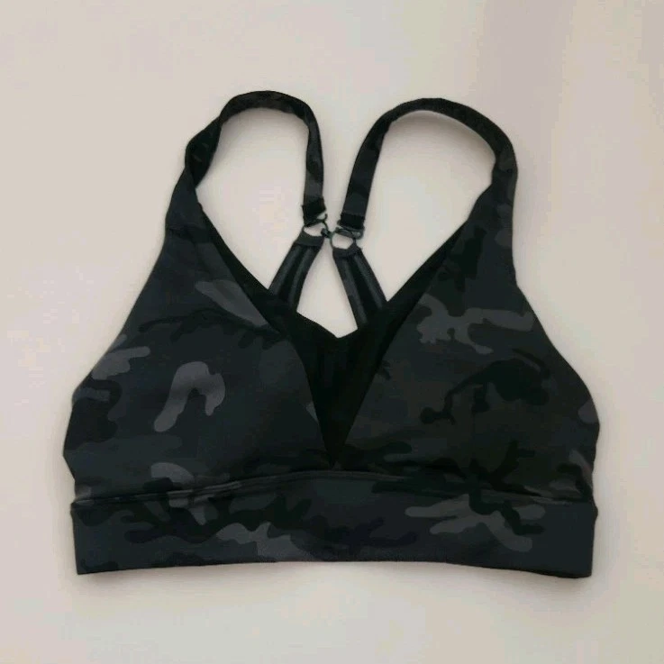¡Sujetador Zyia Active Sports Bosque estampado camuflaje malla ajustable espalda deportiva! S Foto 2 de 4